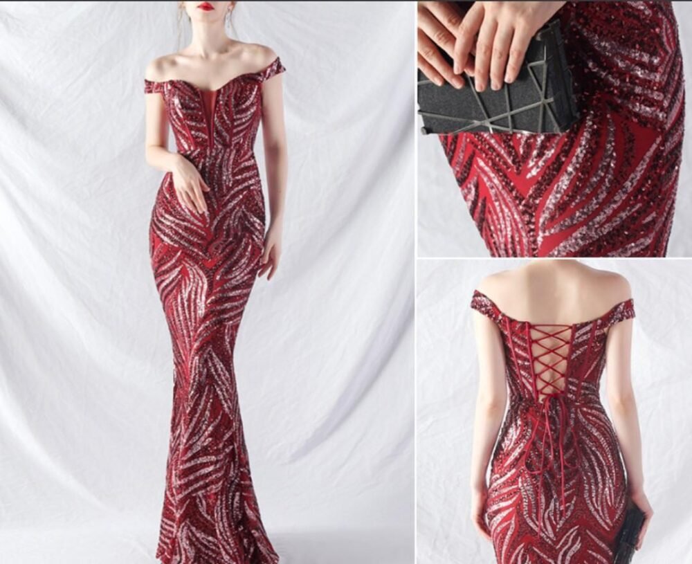 Vestido tonalidades rojo con rosa