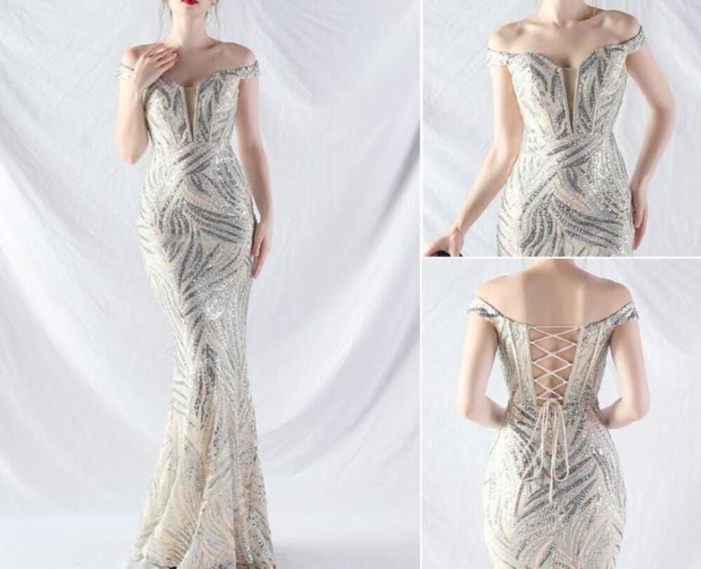 Vestido tonalidades plateado