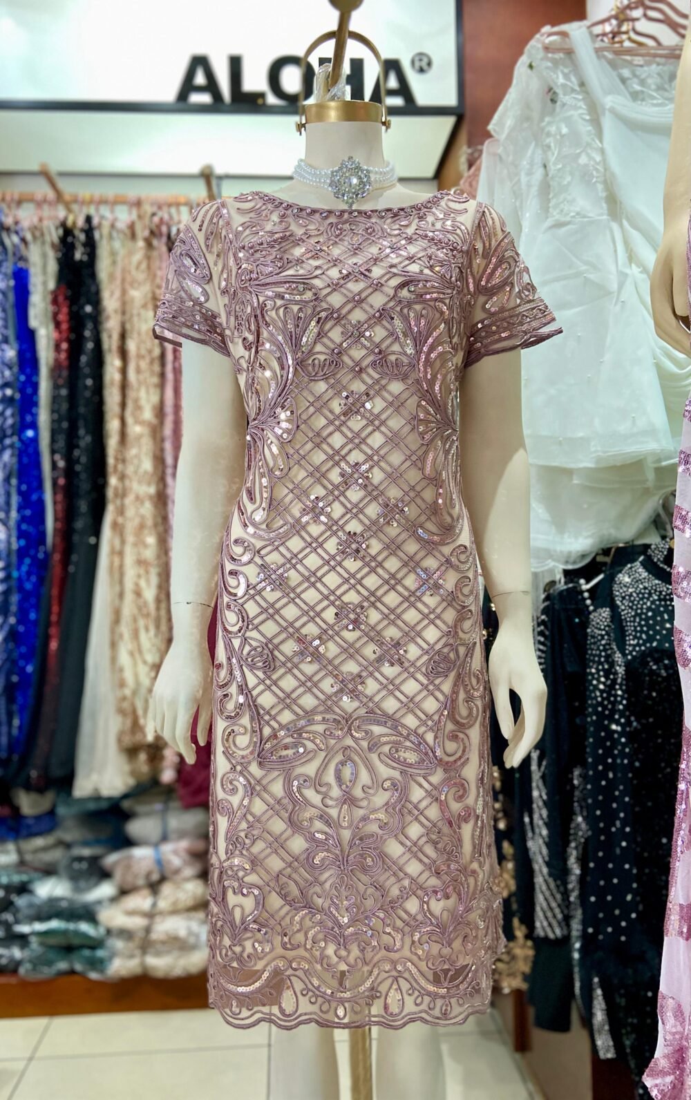 Vestido palo rosa corto